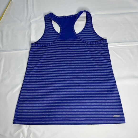 Danskin Medium Blue Striped Tank Top Athletic Activewear Stretch Dri More 0659 - Picture 6 of 9